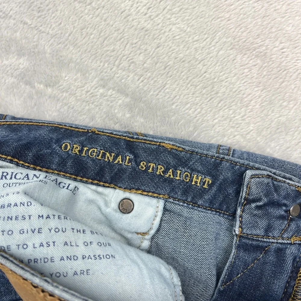 American Eagle Jeans Mens 36x30 Blue Denim Extreme Flex Original Straight Leg